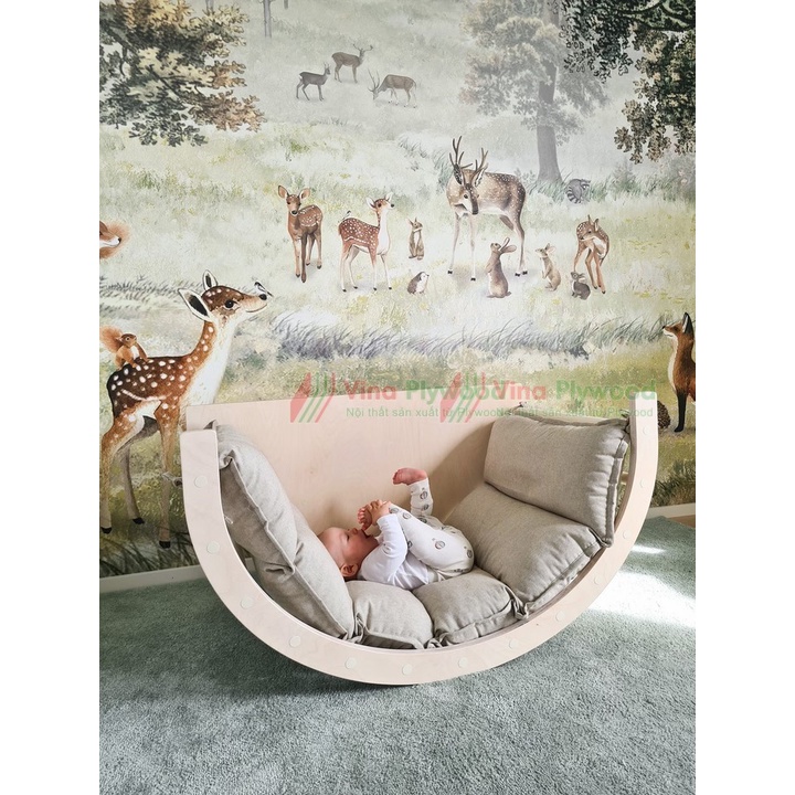 Đồ chơi cầu vồng bập bênh kiêm bàn học 3 trong 1 vinaplywood