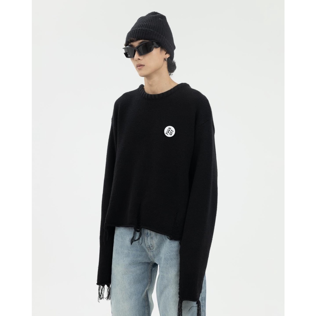 Áo len tay dài Maverik "Distressed Knit Shirt" chính hãng