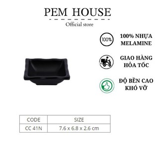 Chén nước chấm vuông đen nhám -cc41n