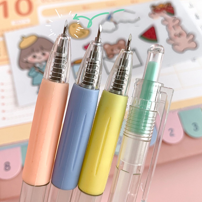Bút Keo Dán Nhanh Khô Họa Tiết Hoạt Hình Màu Trơn Di Động Tiện Dụng Cho Học Sinh / Văn Phòng DIY
