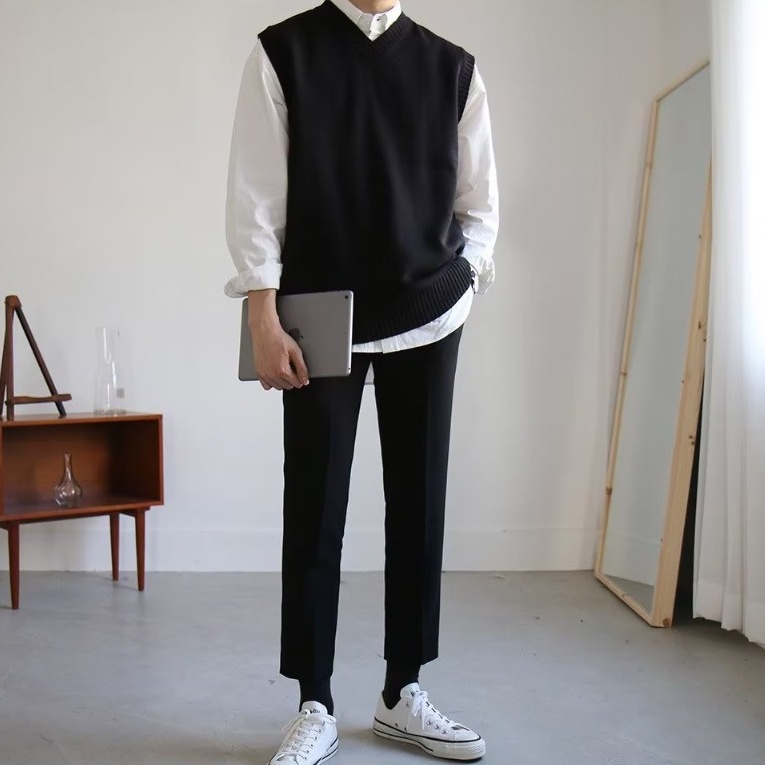 Áo Khoác Sweater Dệt Kim Sát Nách Kiểu Hàn Quốc Thời Trang Xuân Thu 2022 Cho Nam