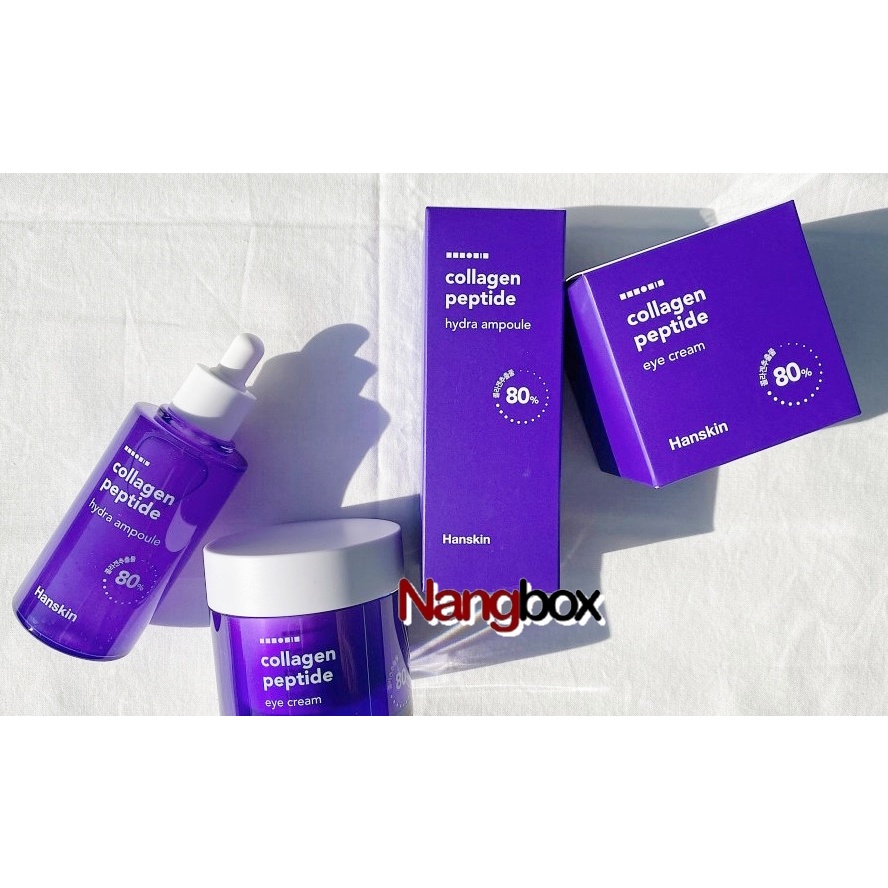 Set Cấp Ẩm Căng Bóng HANSKIN COLLAGEN PEPTIDE AMPOULE & CREAM