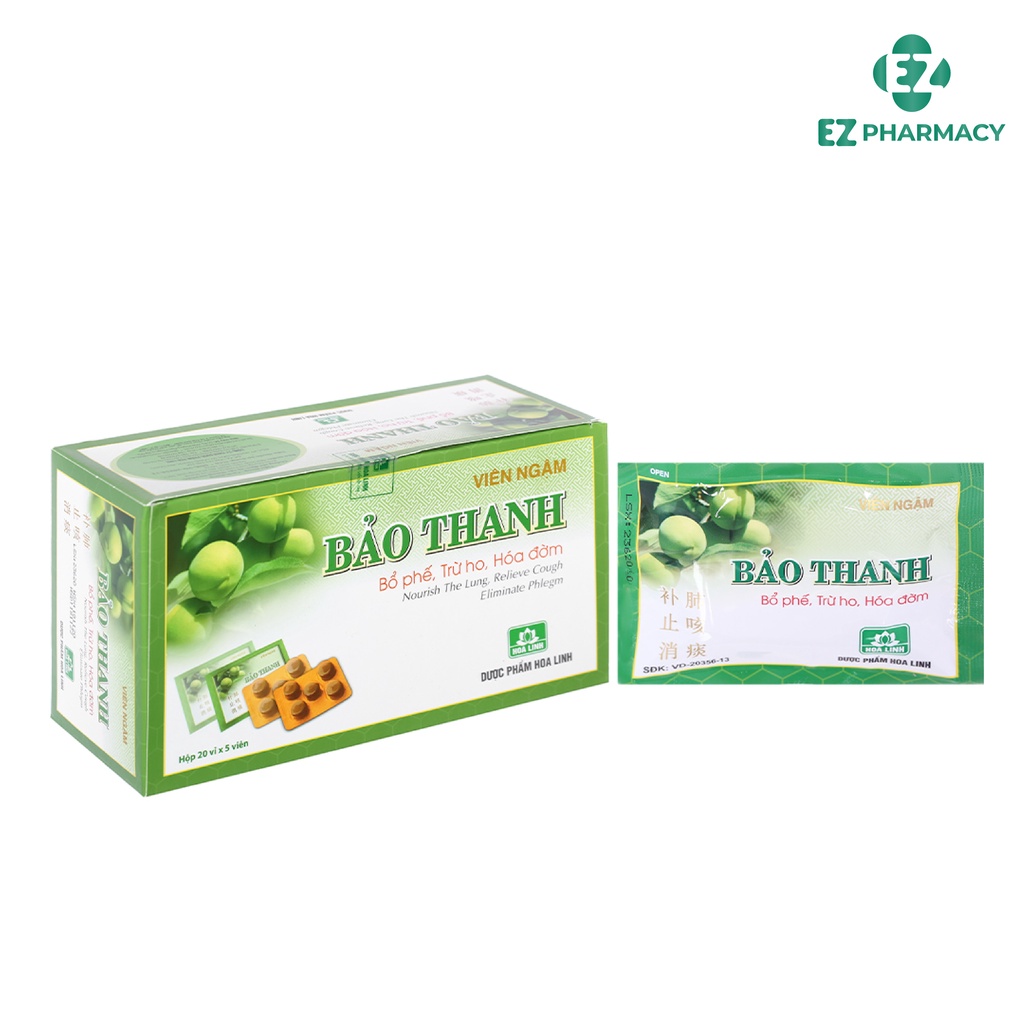 Viên ngậm ho Bảo thanh  - giúp Hỗ trợ giảm ho, rát họng hiệu quả Vỉ 6 viên - EZ Pharmacy