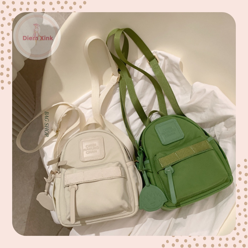 Balo Mini Nữ Vải Maruco Chan Nylon Chống Thấm Nhẹ Nhiều Ngăn Phong Cách Nhật Bản Đi Học Đi Chơi Size 19 cm T 43