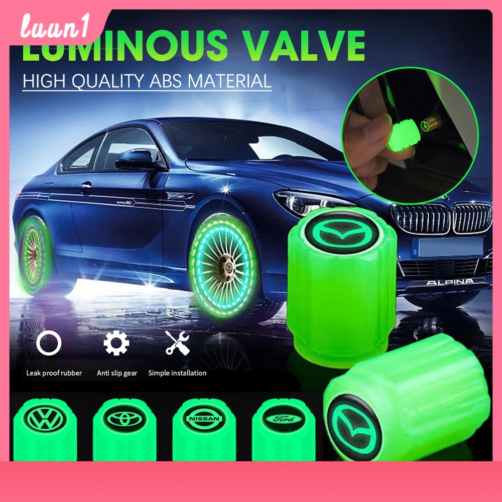 Còn Hàng Đa Năng 4 Mô Hình Dạ Quang Mũ Xe Bánh Xe Led Bmw Benz Logo Đa Năng Dạ Quang Nắp Van Phát Sáng trong Bóng Tối Cho Xe Máy Chống Bụi Xe Đạp Cho Xe Audi Toyota Honda Volkswagen Cá Tuyết