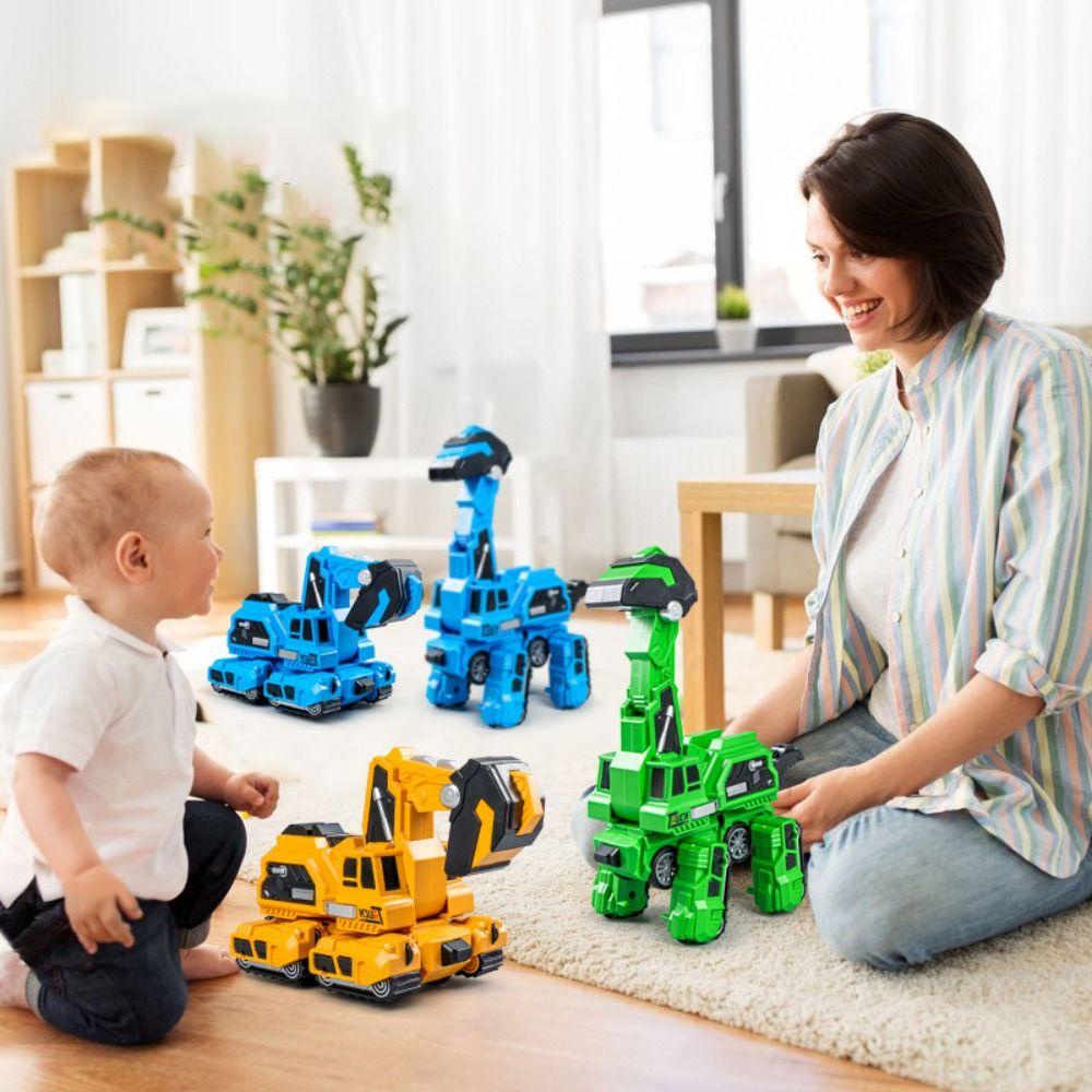 NIUYOU Đồ Chơi Xe Công Trường Biến Hình Khủng Long 2 Trong 1