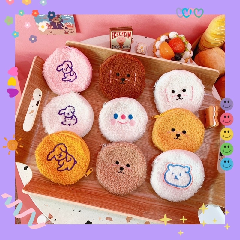 Bóp/ ví tròn mini lông hình pet 🎃 siêu cưng 💗