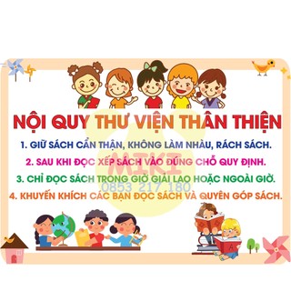 Nội quy thư viện thân thiện trang trí lớp