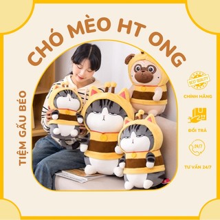 Gấu Bông Mèo hoàng thượng, Chó ngố coslay ong nhiều size hàng loại 1 cao cấp, êm đẹp dễ thương