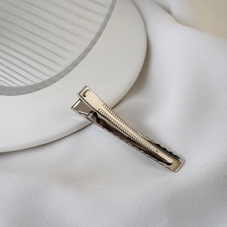 (Set 5) Kẹp mỏ vịt màu bạc, Phôi làm kẹp tóc handmade