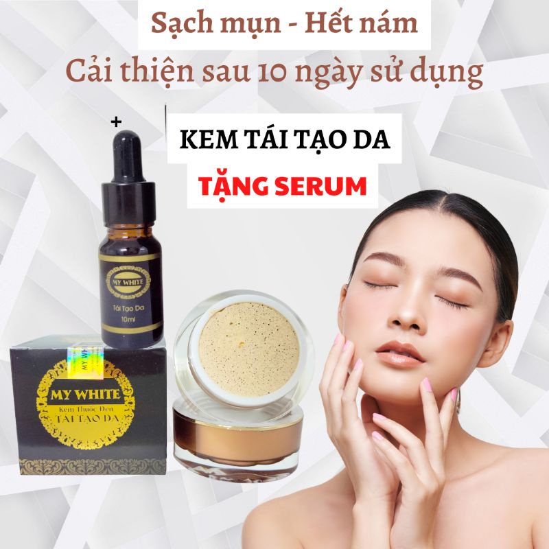 kem tái tạo da tặng serum - kem đông y chính hãng