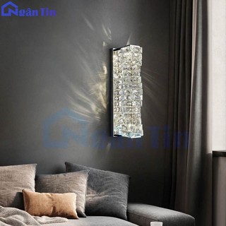 Đèn pha lê treo tường ốp tường gắn tường trang trí phòng khách phòng ngủ Led 3 chế độ màu 220V VPL27 Ngân Tin