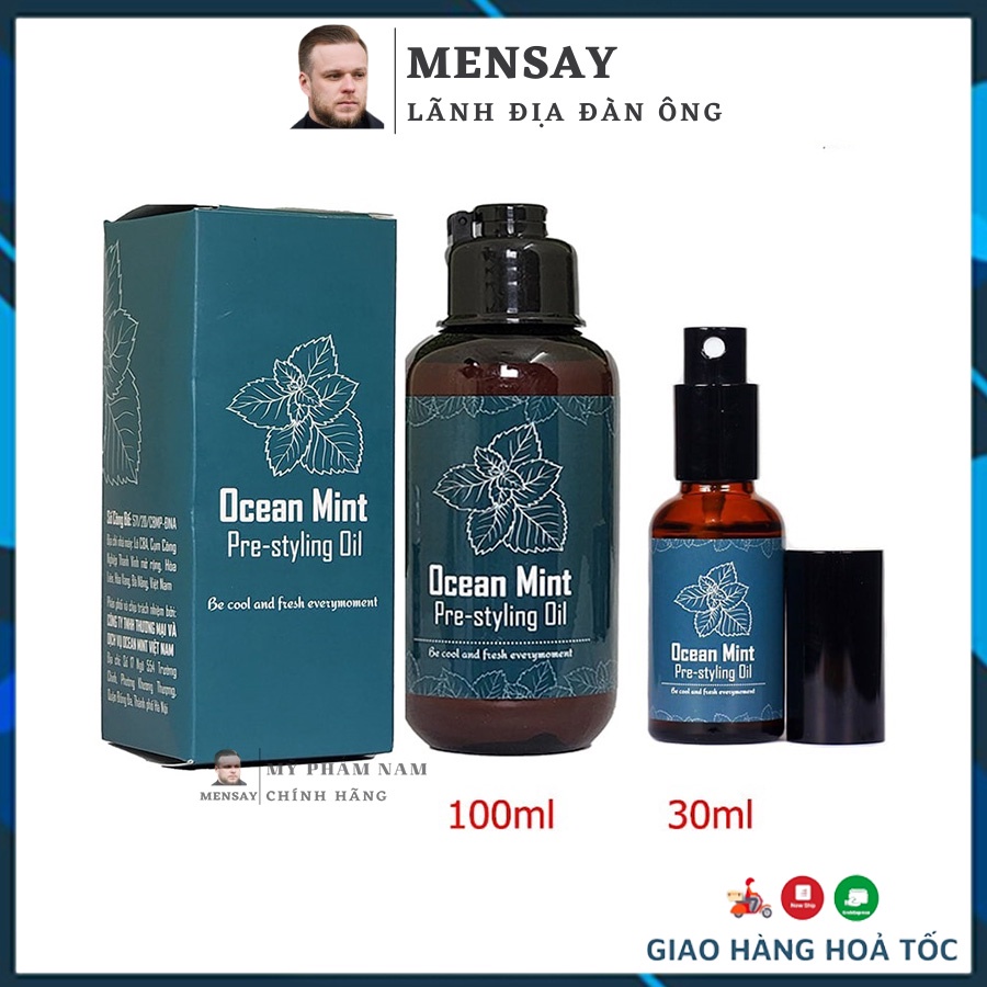 Xịt tạo phồng Ocean Mint Pre Styling Oil 30ml/100ml - chính hãng OCEAN MINT