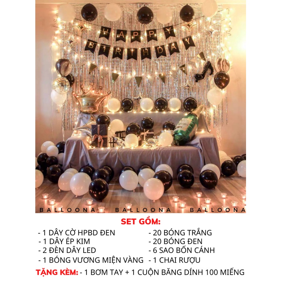 Sét bóng trang trí sinh nhật giá rẻ cho bé trai,bé gái,người lớn