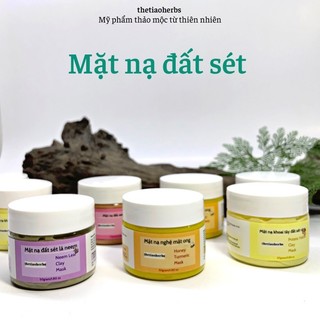 Mặt nạ đất sét - 4 loại mặt nạ dưỡng da - Mặt nạ đất sét lá neem - Mặt nạ nghệ mật ong thetiaoherbs