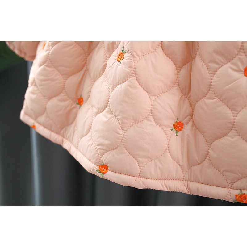 Áo Khoác Cotton Cài Nút Họa Tiết Hoa Dễ Thương + Áo Khoác Cổ Vuông Thời Trang Mùa Đông Cho Bé Gái 0-3 Tuổi