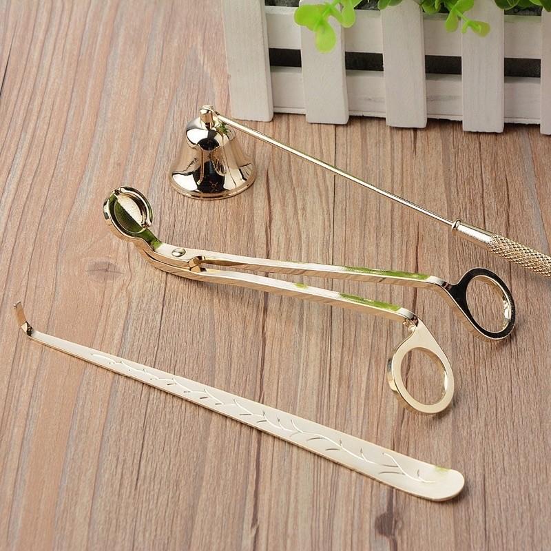 Bộ phụ kiện nến thơm 3 món khều, chuông, kéo cắt bấc Thanhshoptn