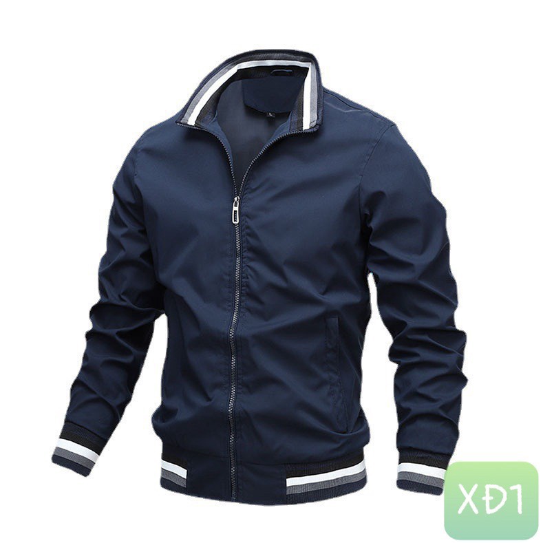 Mã Số XANH ĐEN 1 Áo Gió Nam chất liệu dù gió 2 lớp cao cấp chuẩn from dáng chuẩn size xanh đen có cổ đơn giản