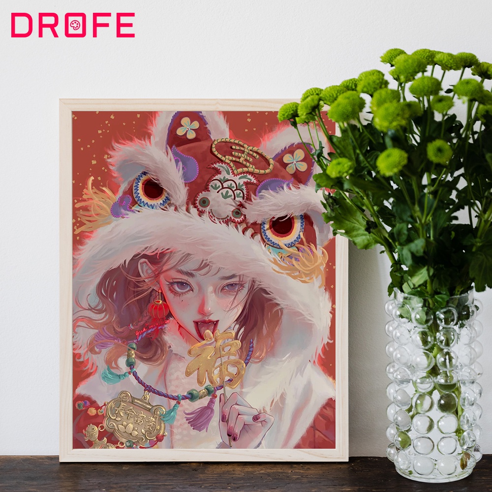 DROFE Bộ Tranh Sơn Dầu Trang Trí Tự Làm Hình 12 Cung Hoàng Đạo 40 * 50cm