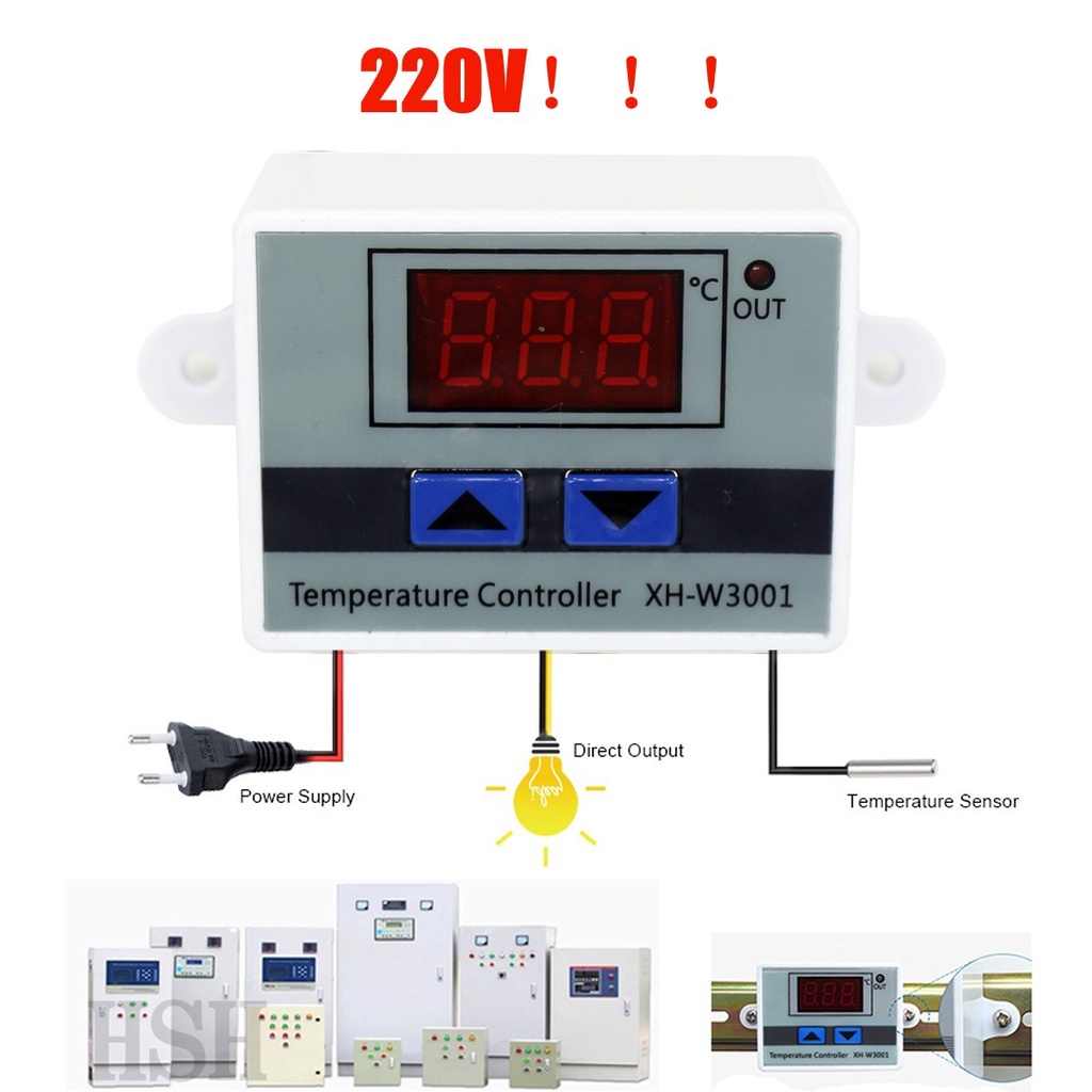 Bộ điều khiển nhiệt độ điện tử XH-W3001 thiết bị điều khiển nhiệt độ 110V-220V 1500W chuyên nghiệp
