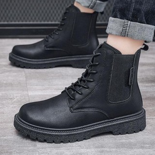 Giày Boot Nam Màu Đen Cổ Thun SOLE GN407