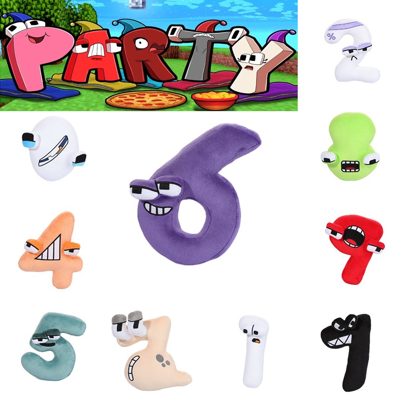 Alphabet Lore Carton Number Zero One Plush Doll Baby Educational Toys Home Decor Gift