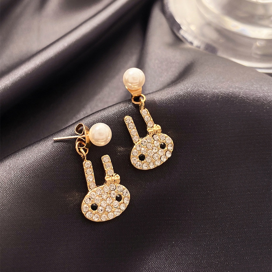 Khuyên Tai Hình Thỏ Đính Ngọc Trai Dễ Thương