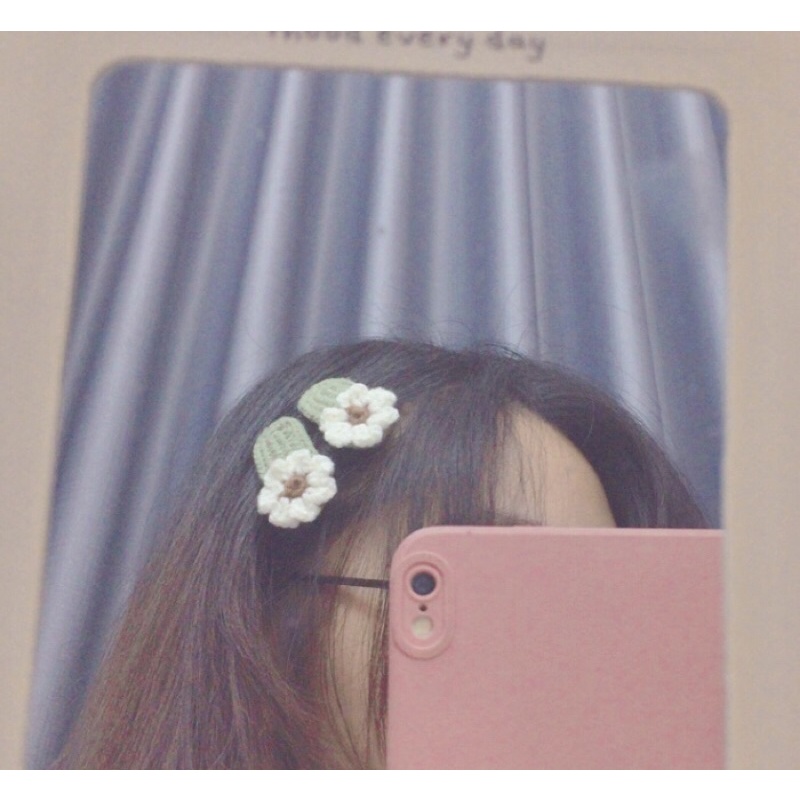 1 Kẹp tóc hoa len handmade/ Hairclip handmade