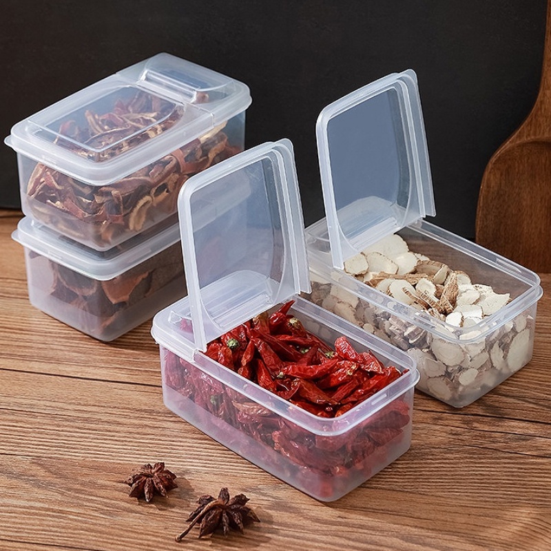 Hộp Nhựa Nắp Lật Đựng Gia Vị / Hạt / Đồ Ăn Vặt / Trang Sức Có Nắp Đậy Dành Cho Gia Đình / Văn Phòng / Đi Du Lịch