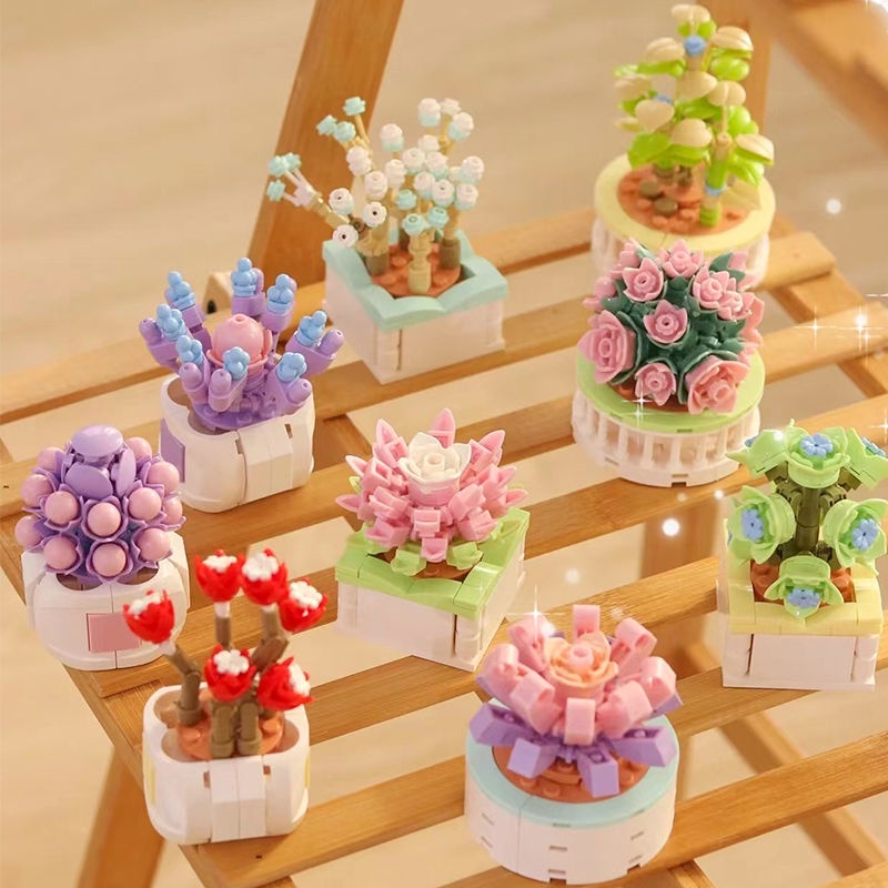 hoa lego lego hoa Đồ Chơi Lắp Ráp Lego Hình Chậu Hoa / Cây Mọng Nước Dễ Thương