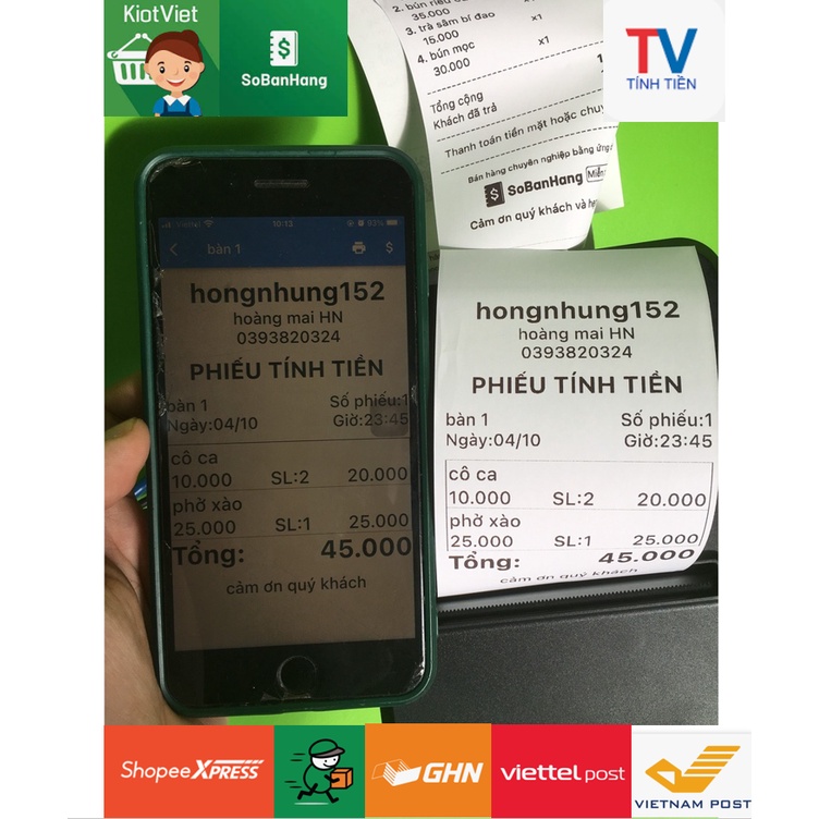 Máy in hóa đơn bán lẻ Wifi XPRINTER K80, in MVĐ Shopee TMĐT, hóa đơn SHOPEE FOOD, GRAB FOOD,kiotviet,sobanhang,POS