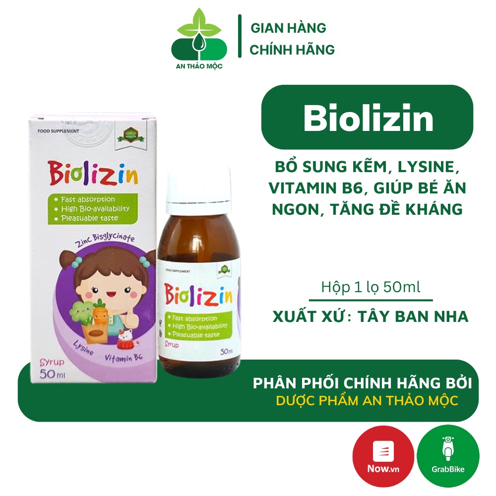 Siro Kẽm Biolizin Mediusa bổ sung lysine và vitamin b6 giúp bé ăn ngon tăng cường sức đề kháng hệ miễn dịch tự nhiên