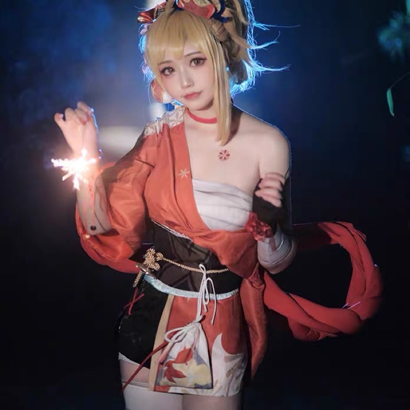 Sét cosplay nhân vật Yoimiya trong Genshin Impact