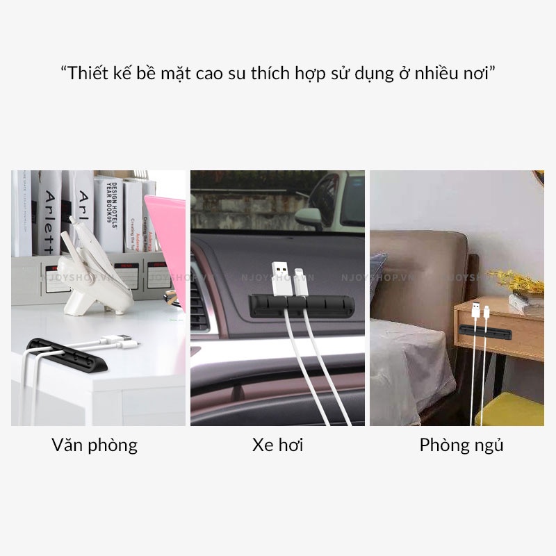 Kẹp Cố Định Dây Cáp Keo Dán 3m Siêu Chắc Chắn Tạo Không Gian Bàn Làm Việc Gọn Gàng Thông Minh Jtie Njoyshop