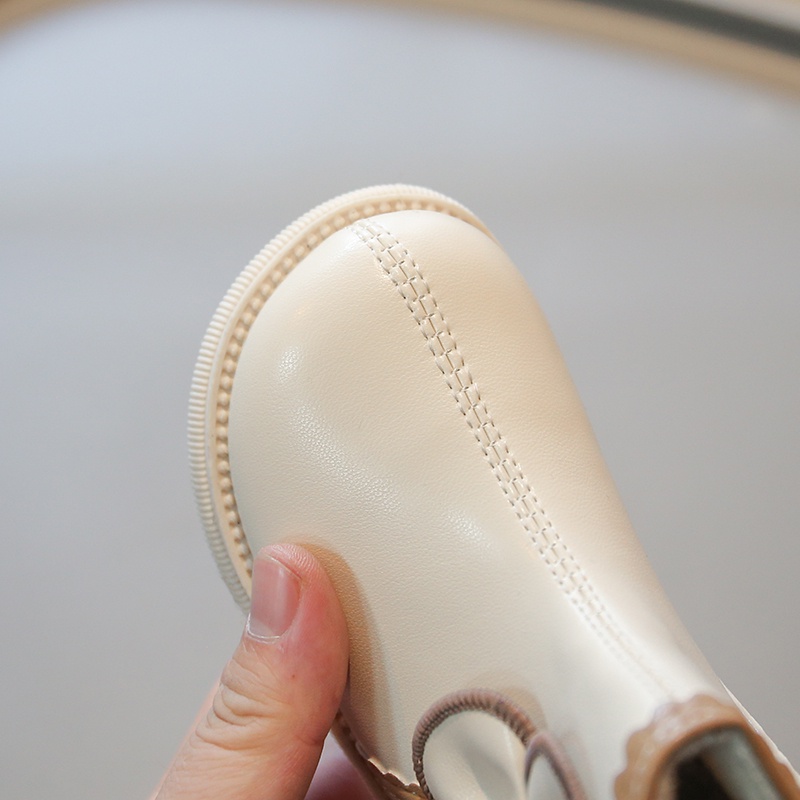 Vintage Dễ Thương Bé Gái Da Mềm Hoa Martin Giày Ngắn Dây Kéo Chống Trơn Trượt Sof0 Tuổi