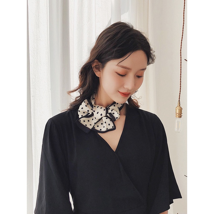 Khăn lụa dài thời trang Khăn thắt nơ công sở quấn tóc túi xách thắt lưng - Mã LUDA The Collar Box