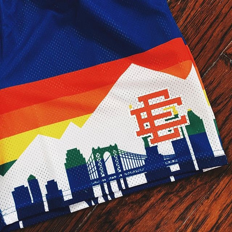 Quần Short Thể Thao Ống Rộng Phối Lưới Thoáng Khí Thời Trang Đường Phố Âu Mỹ Eric Emanuel EE Cho Nam