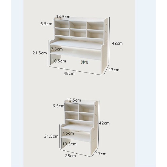 Kệ Gỗ để bàn MÀU TRẮNG Thanh lịch, (tặng kèm sticker)