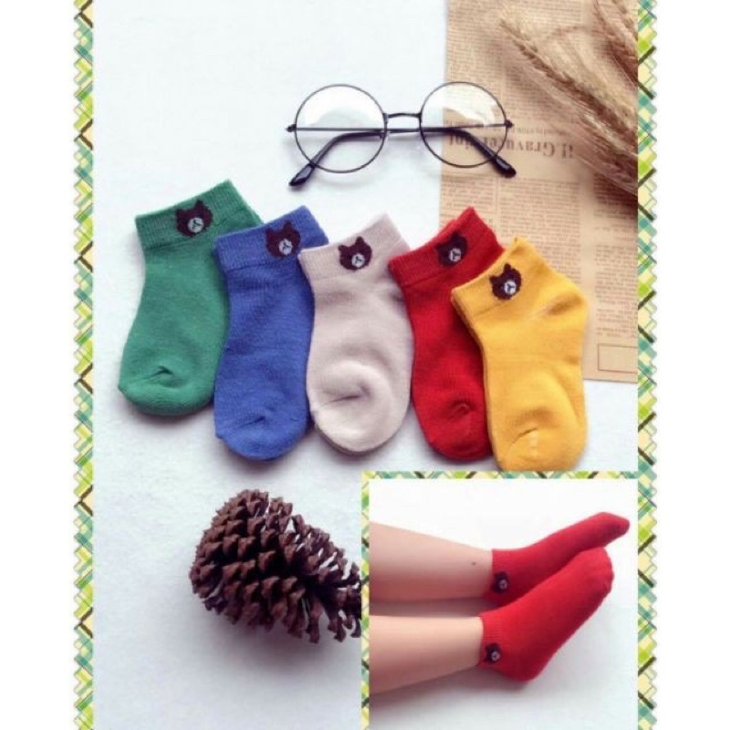 Combo 10 đôi tất gấu ngắn cổ cho bé từ 3-10 tuổi