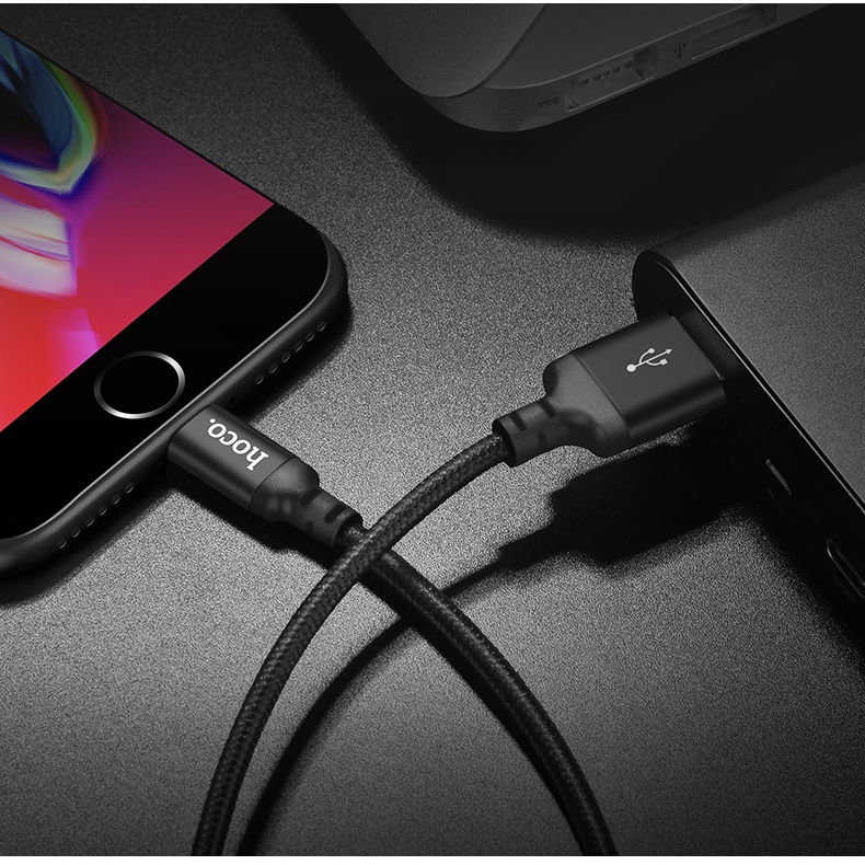 Dây sạc ip hoco x14 dài 1 - 2 mét Thiết kế bọc dù dùng cho 6 7 8 xsmax ...