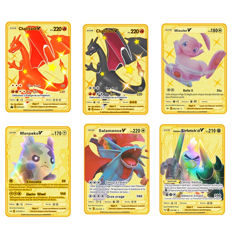 54 cái thẻ pokemon vàng tiếng anh vmax game card trainer năng lượng đặc biệt tcg bộ sưu tập đồ chơi trẻ em