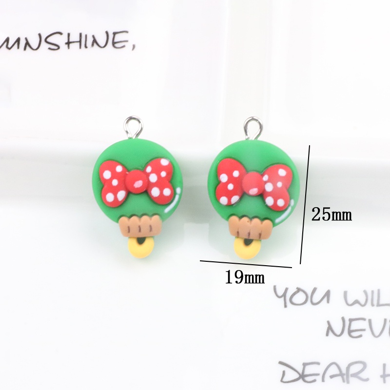 Bộ Phụ Kiện Làm Trang Sức Thủ Công diy Hình Ông Già Noel Nai Sừng Tấm Nhỏ Bằng Nhựa resin Làm Móc Khóa / Bông Tai / Dây Chuyền