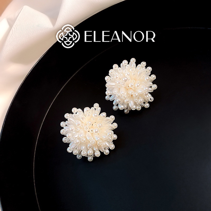 Bông tai nữ chuôi bạc 925 Eleanor Accessories hình đóa hoa trắng phụ kiện trang sức 5067