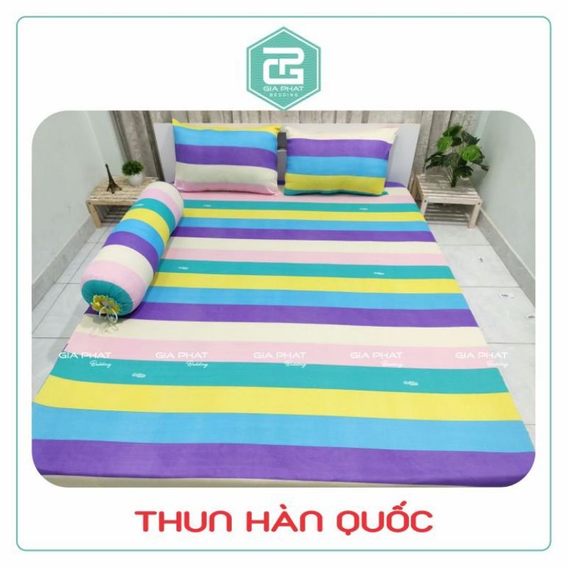 Bộ Ga giường 1m8×2m Thun Lạnh Hàn Quốc 4 món ( 1 ga bọc + 2 vỏ gối nằm + 1 vỏ gối ôm )