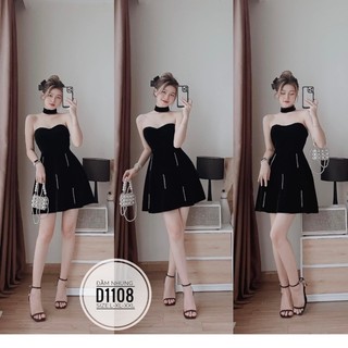 Đầm nhung cúp ngực D1108