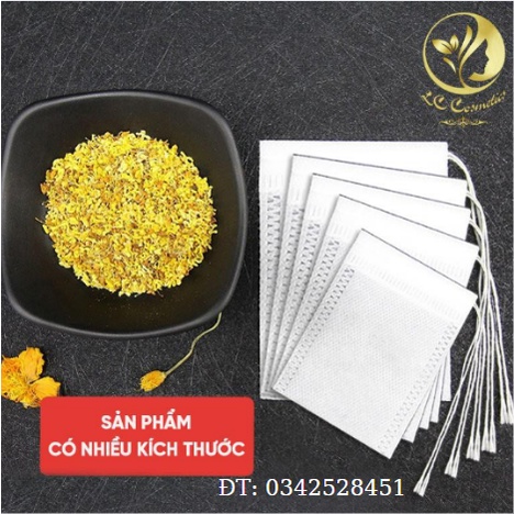 ( Sỉ) Combo 100 túi lọc trà, thảo dược dây rút chất liệu không dệt- nhiều kích thước- BABAP