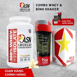 Combo asn whey protein isolate & bình shaker
