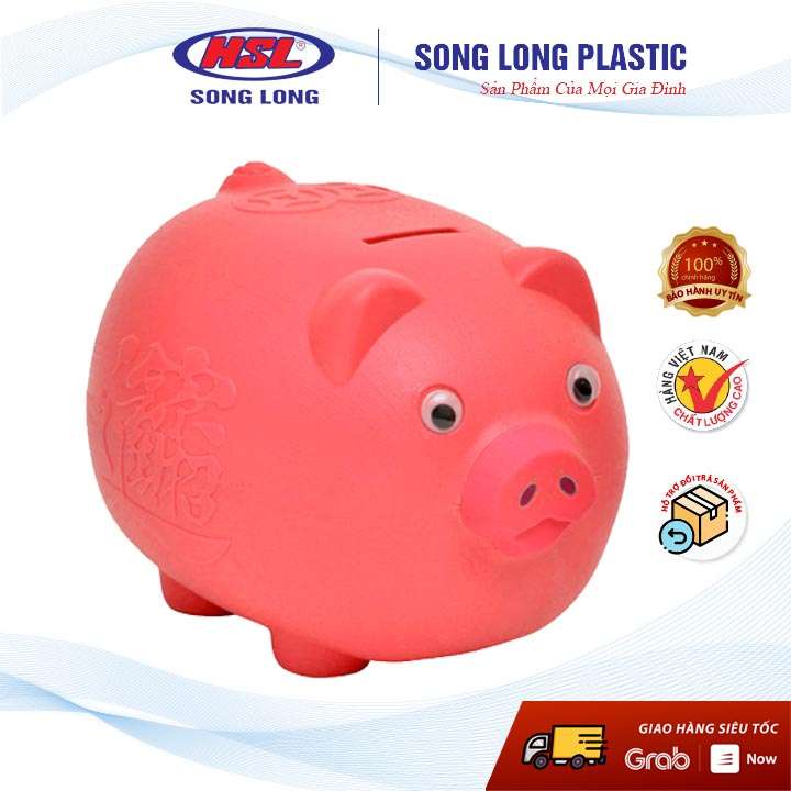 Lợn nhựa tiết kiệm tiền cho bé size trung Song Long Plastic