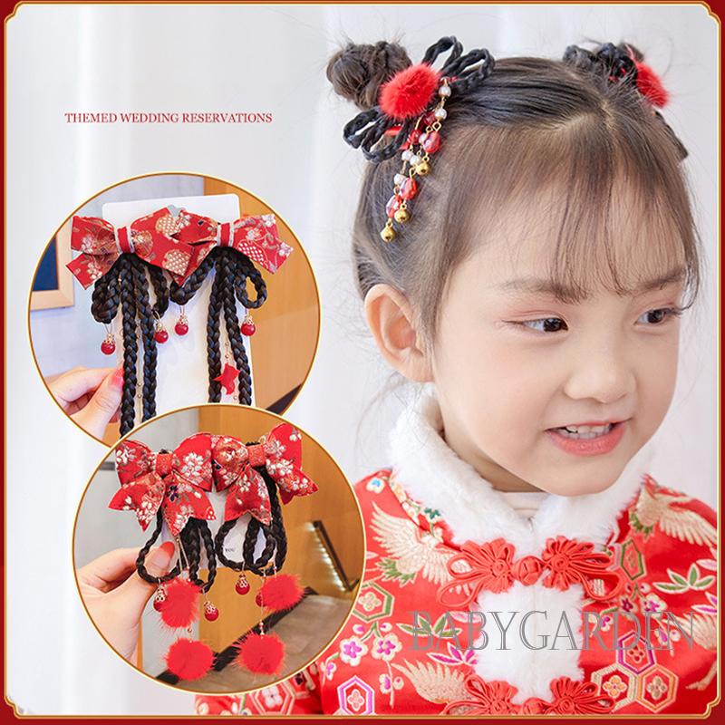 Kẹp Tóc Đính Tua Rua Phong Cách Trung Hoa Cổ Điển Mừng Năm Mới Cho Bé Gái