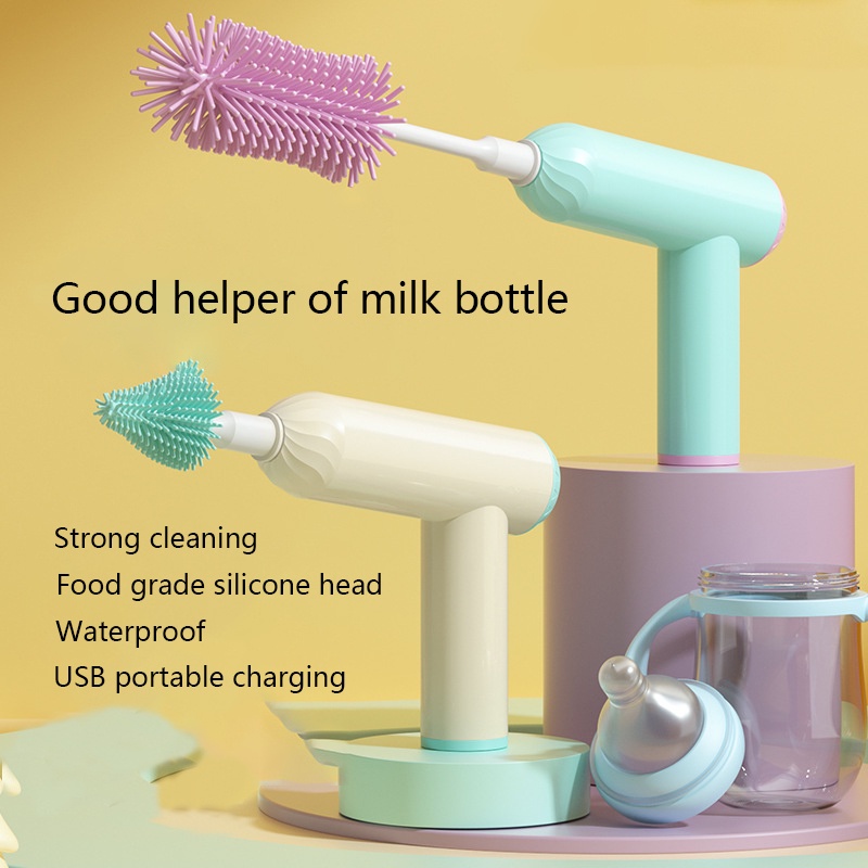 Cọ Vệ Sinh Bình Sữa Em Bé Bằng Điện Đa Năng Bằng Silicone